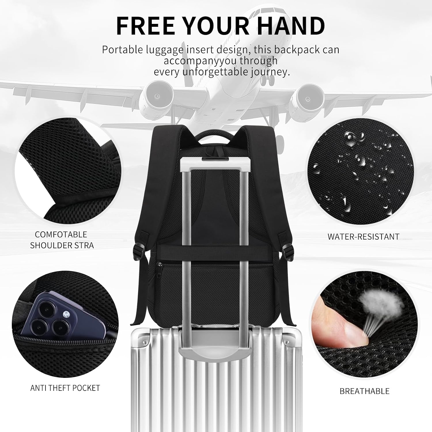 Black Backpack For Men, School Backpack For Boy Teens | 15.6 Inch Laptop Back Pack With Reinforced Straps