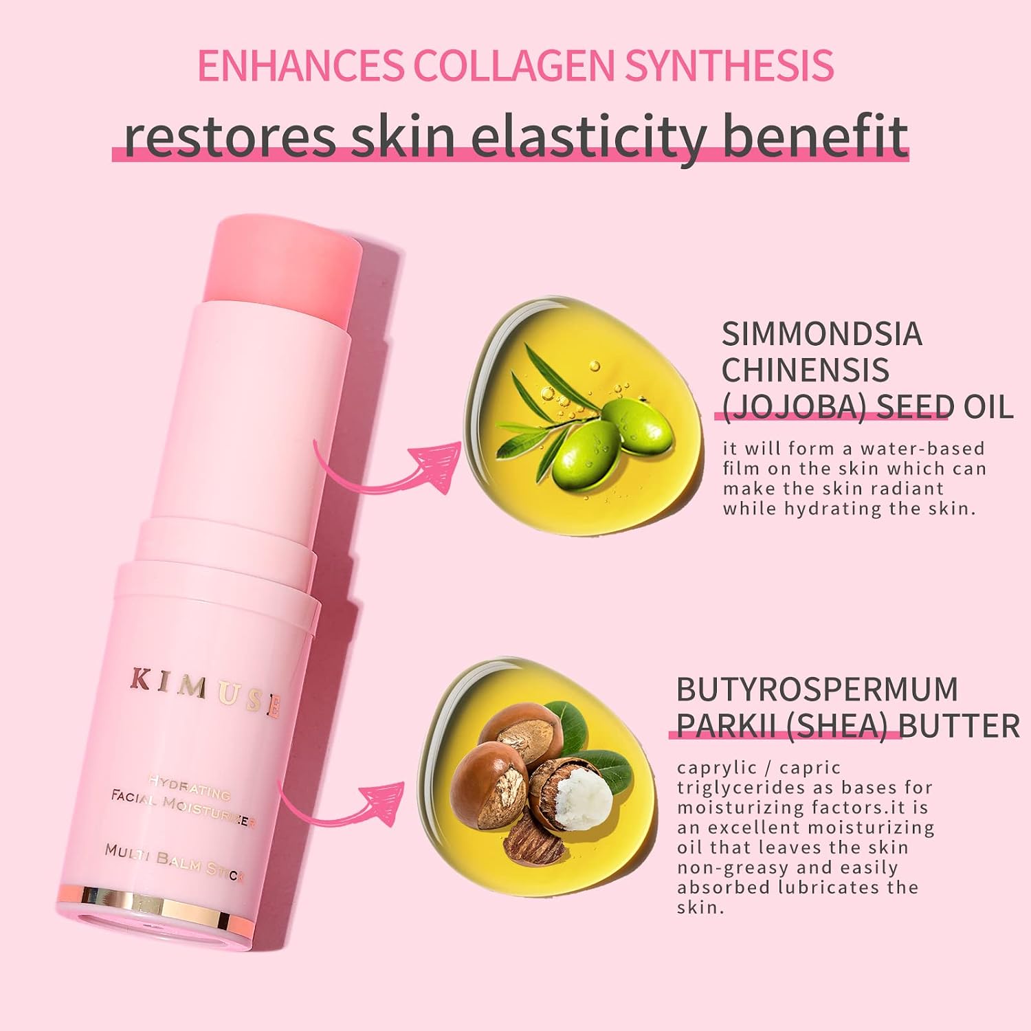 Kimuse Hydrating Multi Balm Stick, All-In-One Hydrating Lip Balm Eye Cream Neck Cream Make Up Base, Reduce Wrinkle & Moisturizing Moisturizer For Face Skin Care