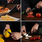 Kitchen Knife Set with Block, 19 PCS High Carbon Stainless Steel Sharp includes Serrated Steak Knives Set, Chef Knives, Bread Knife, Scissor, Sharpener, all in one