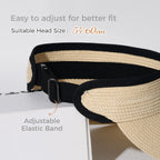 FURTALK Womens Sun Visor Hat Straw Sun Visors for Women Summer Packable Ponytail Beach Hats for Women Travel UPF 80+