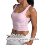Danysu Women Rib Tank Top Padded Workout Top Square Neck Crop Tank Fitted Basic Cami Tops