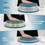Large Microwave Splatter Cover & Silicone Mat,12 Inchs Vented Collapsible Guard dish Plate lid & Round Kitchen mat for food
