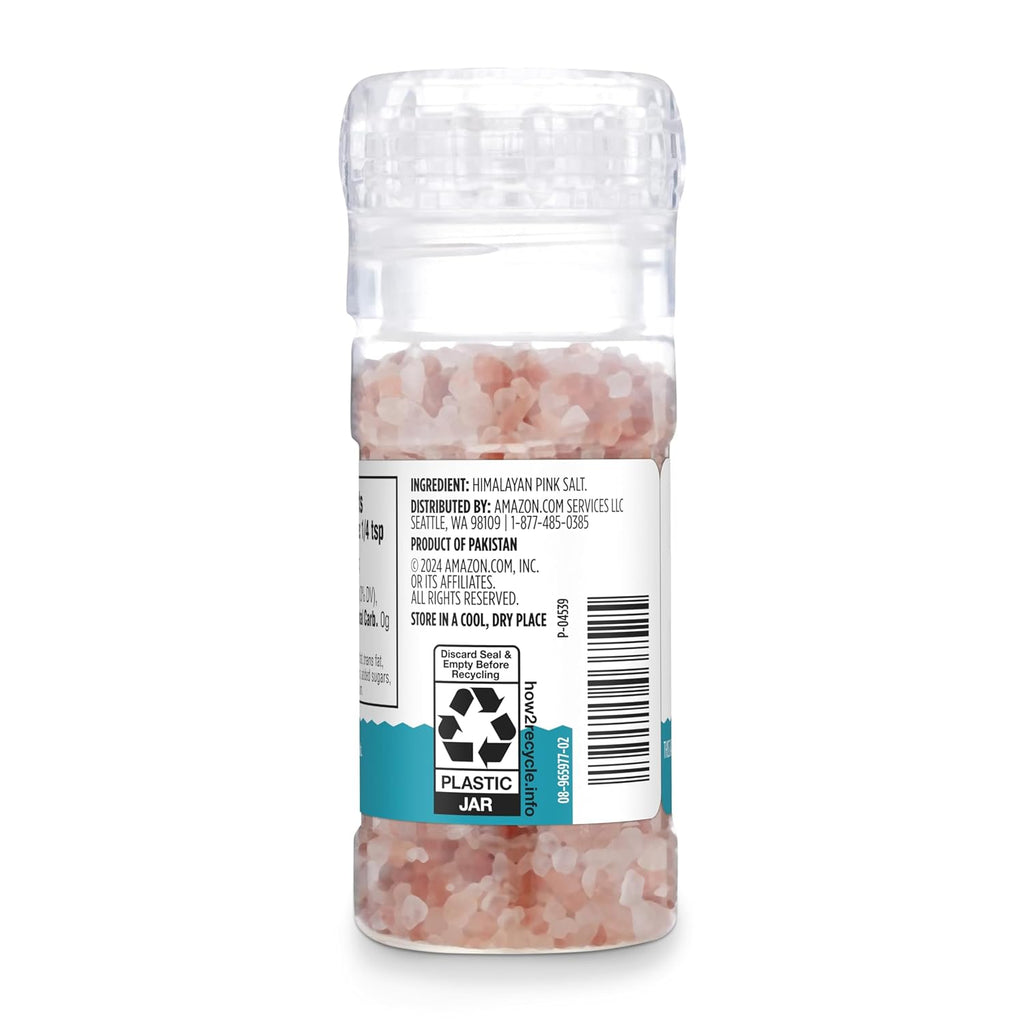 Amazon Grocery, Himalayan Pink Salt Adjustable Grinder, 4.77 Oz