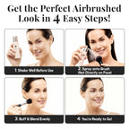 Jerome Alexander Magicminerals Airbrush Foundation – 2 Piece Set With Airbrush Foundation And Kabuki Brush - Spray Makeup With Anti-Aging Ingredients For Smooth Radiant Skin - Light