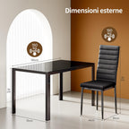 Bealife Kitchen Dining Table Set For 6, Tempered Glass 7 Piece - Black | Pu Leather Modern Dining Room Furniture, Space Saving Table And Chairs Set For Home, Kitchen, Living Room, Dining Room