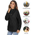 Womens Rain Jackets Waterproof Windbreaker Jackets Lightweight Portable Rain Coat