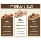 Project Cloud 100% Genuine Leather Wedge Platform Sandals Women Footwear - Memory Foam Insole And Non-Slip Platform Slides For Women - Lightweight Womens Sandals (Mila)
