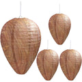 4 Pack Wasp Nest Decoy Hanging Wasp Nest Stay Away From Wasps Hornets Yellow Jackets | Handmade Paper Hive Model, Realistic Beehive Decoration, For Eaves/Courtyard/Pool Areas, Hanging Design, Easy Mount