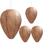 4 Pack Wasp Nest Decoy Hanging Wasp Nest Stay Away From Wasps Hornets Yellow Jackets | Handmade Paper Hive Model, Realistic Beehive Decoration, For Eaves/Courtyard/Pool Areas, Hanging Design, Easy Mount
