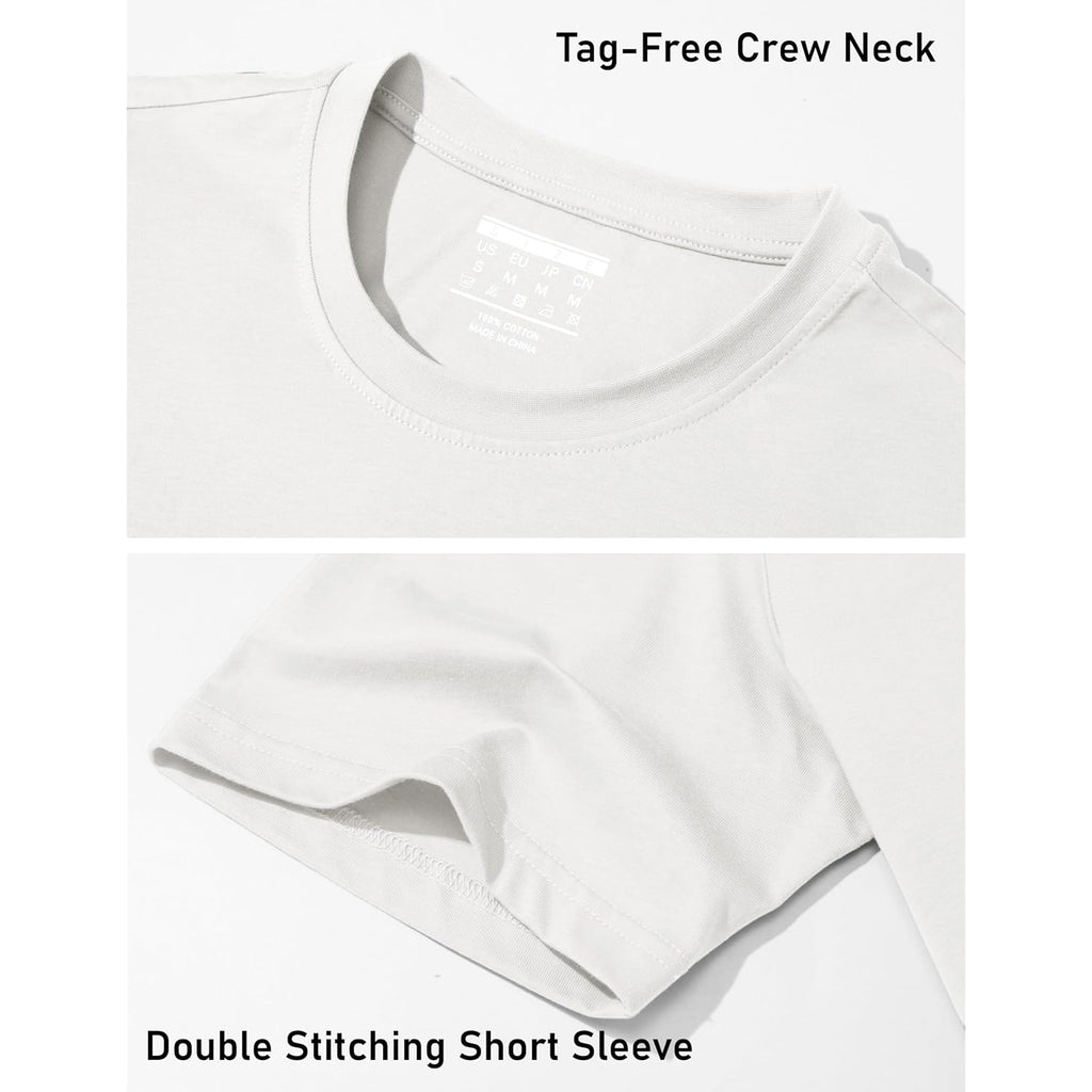 Eklentson Men'S Cotton Crewneck T-Shirts Short Sleeve Plain Tee Moisture Wicking Casual Tshirts Solid Color