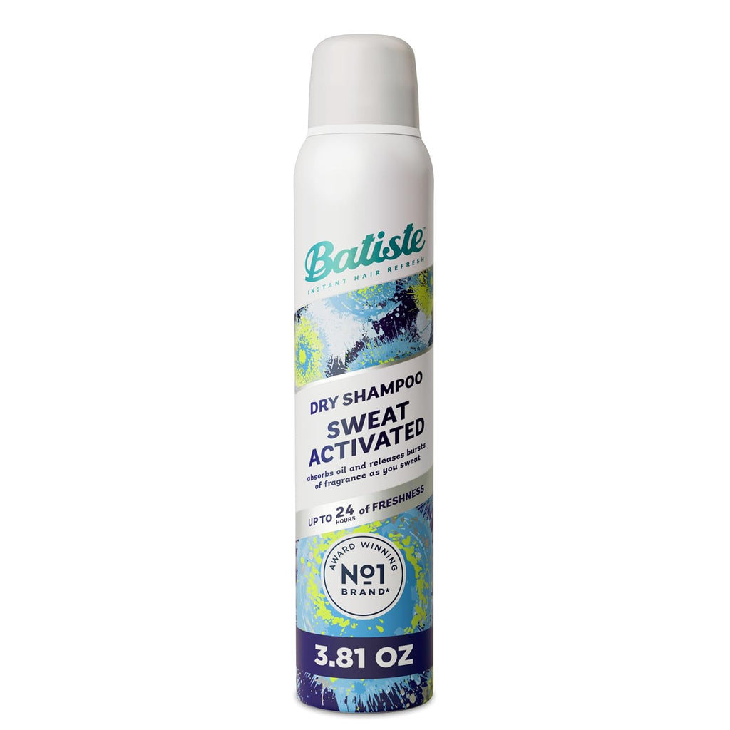 Batiste Sweat Activated Dry Shampoo, Neutralizes Odor For Up To 24 Hours & Helps Reduce Buildup In Hair, Waterless Shampoo With Long Lasting Sweat Absorbing Technology, 3.81 Oz