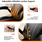 Ylzyxal Office Desk Chair, Ergonomic Computer Chair With Padded Flip-Up Arms And Adjustable Lumbar Support, Pu Leather Executive Chair With Tilt Lock And 360° Swivel Rolling Wheels For Work, Study