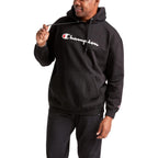 Champion Men'S Pullover Graphic Fleece Hoodie, Standard Fit, Midweight Fleece, Classic Script Logo