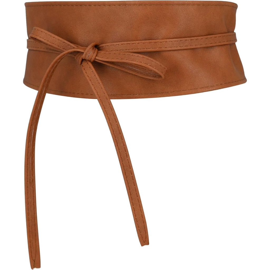 FASHIONGEN - Woman leatherette waisband Obi Belt, MICA
