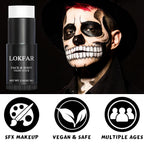 White Face Body Paint Stick, Eye Black Stick For Sports, Waterproof Full-Coverage White Foundation Face Makeup For Halloween Zombie Clown Vampire Skeleton Skull Joker Goth Cosplay Makeup