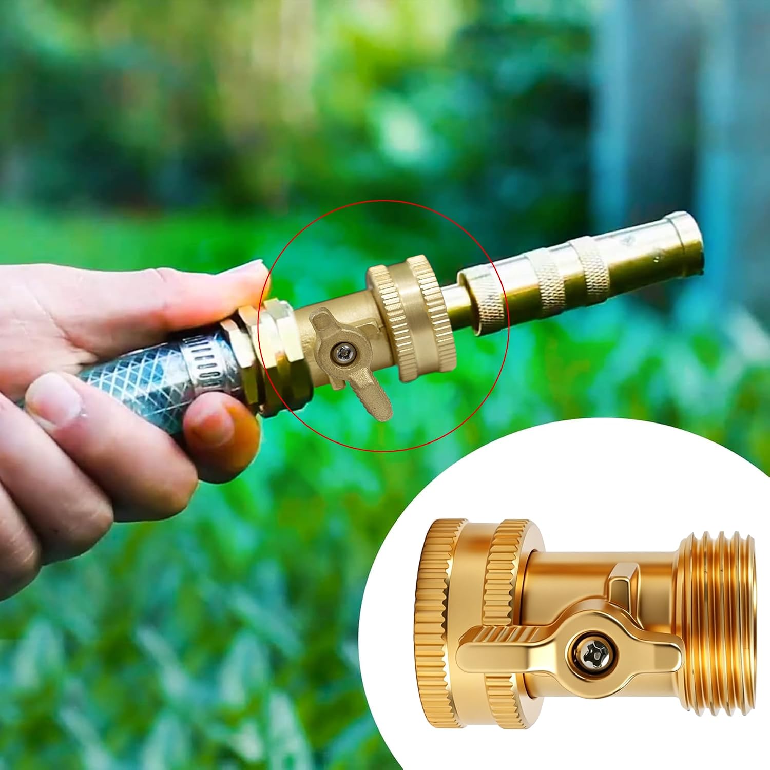 Brass Garden Hose Shut Off Valve, 4 Pack Heavy Duty 3/4 Inch Solid Brass Garden Hose Shut Off Valve With 4 Extra Rubber Washers