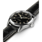 Hamilton Khaki Field Murph Automatic Men'S Watch, 38Mm Stainless Steel Case, Swiss Made, Black Dial Analog Wrist Watch For Men, 100M Waterproof, Sapphire Crystal, 3-Hand Movement, Cow Leather Strap
