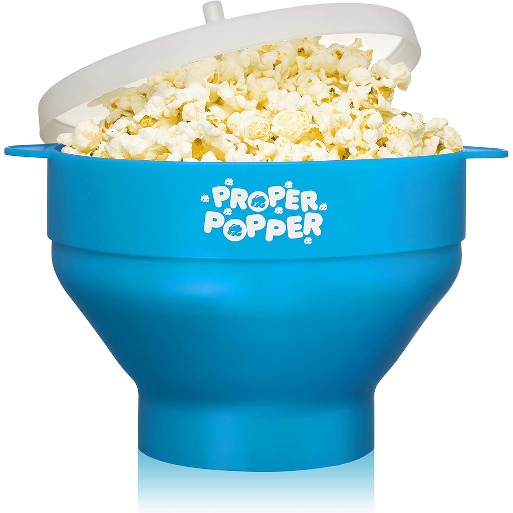 The Original Proper Popper Microwave Popcorn Popper, Silicone Popcorn Maker, Collapsible Bowl Bpa Free & Dishwasher Safe - (Turquoise)