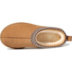 Bebealy Genuine Suede Fuzzy Slippers For Women Winter Warm House Shoes Cozy Mini Boots For Indoor Outdoor