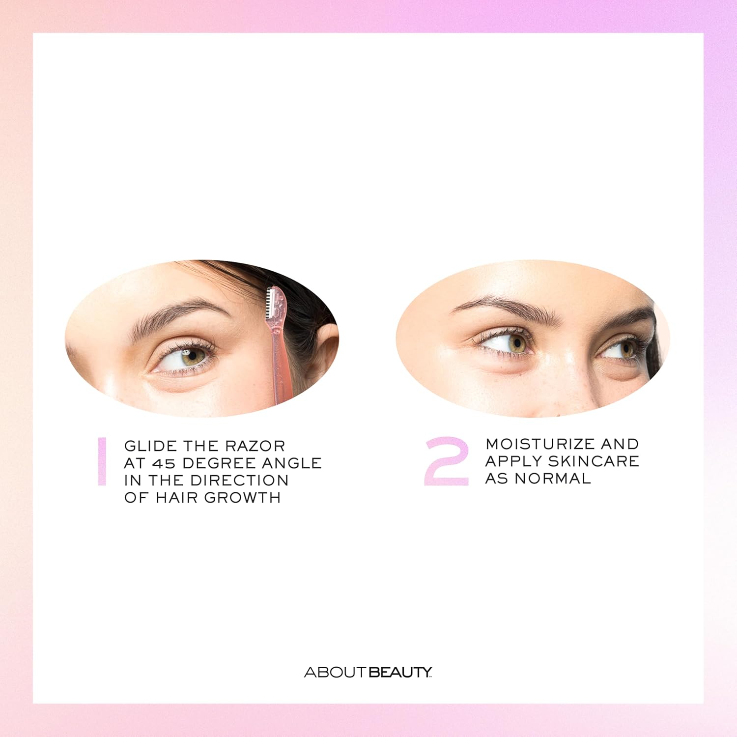 About Face Facial Razor & Eyebrow Shaper (3 Ct) - Removes Peach Fuzz on Cheeks, Chin, or Forehead & Delicately Shapes Eyebrows
