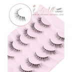 Natural Lashes Wispy Lashes Natural Look False Eyelashes Soft Fluffy Fake Eyelashes 7 Pairs D1 Natural (6-13Mm)