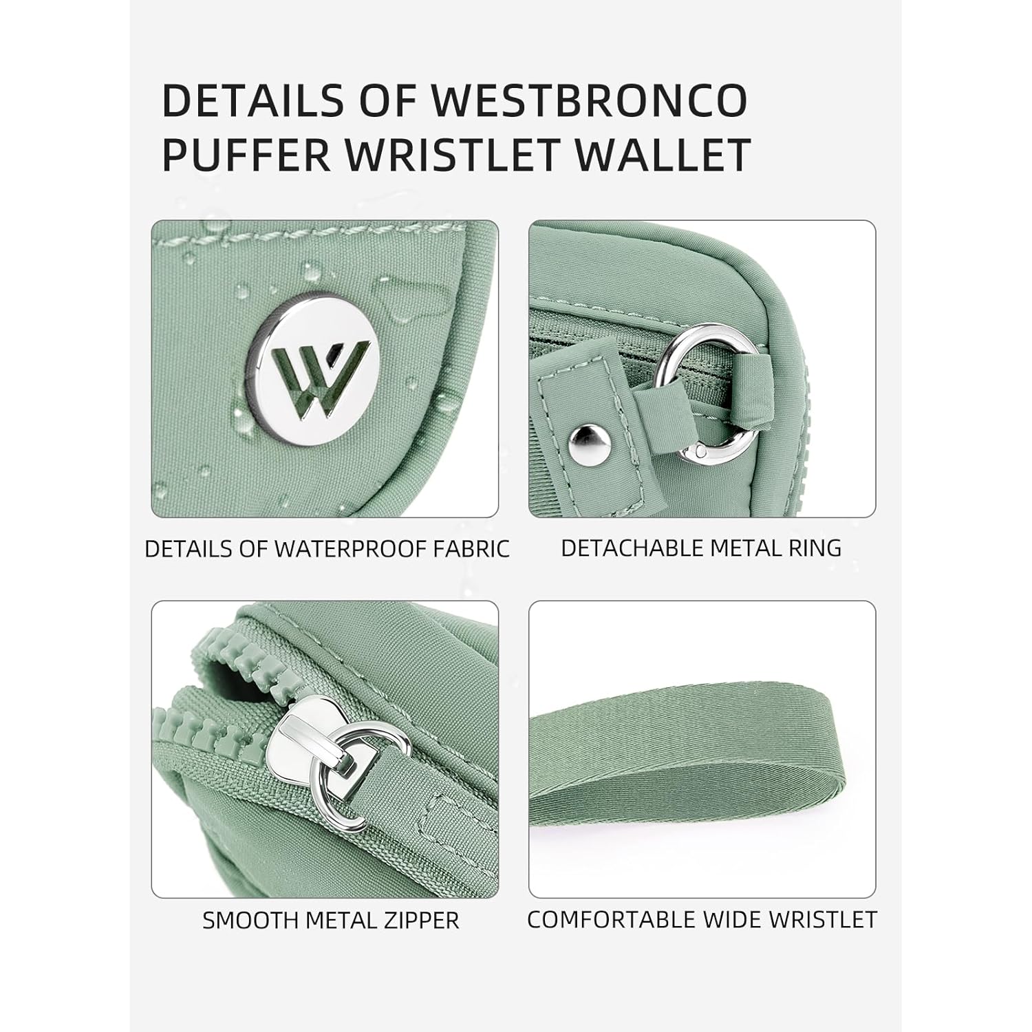 WESTBRONCO Wristlet Wallets for Women – RFID Blocking Quilted Nylon Phone Wallet, Card Holder Purse for Travel & Everyday Use