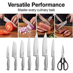 McCook® Knife Sets,German Stainless Steel Knife Block Sets with Built-in Sharpener, 15 Piece Chef Knife and More, Razor Sharp, Restaurant Grade, Anti-Rust, Elegant Box for Gift