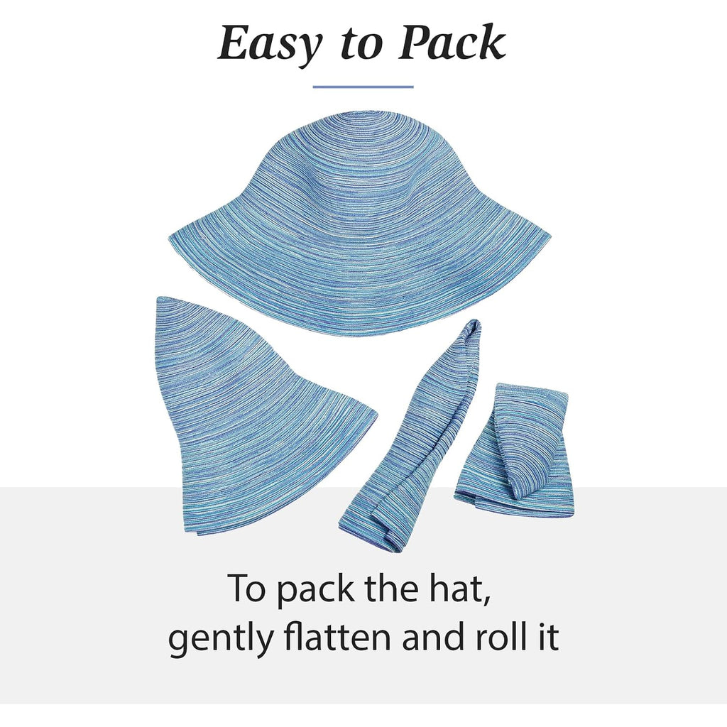 Wallaroo Hat Company Women's Sydney Sun Hat - UPF 30+ Sun Protection, Packable, Adjustable - Beach, Travel, Wide Brim Seafoam