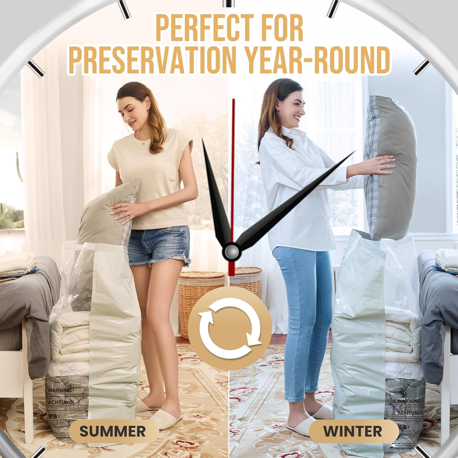 Taili Vacuum Storage Bags 4 Pack, Jumbo Cube (31X40X15 Inch), Extra Large Vacuum Seal Bags For Clothing, Comforters, Blankets, Pillow, Bedding, Sweater, No Pump Compression Cube, Cream