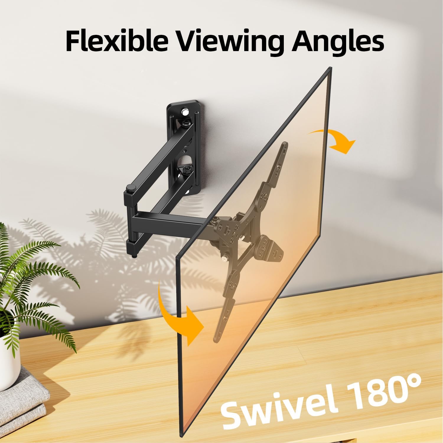 32+ 40 Inch Full Motion Tv Wall Mount For 13-43" Tvs & Monitor, 360° Rotating Small Tv Mount Bracket, Articulating Swivel Tilting Extension, Max Vesa 200X200Mm, Single Studs, 55 Lbs