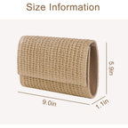 Natural Straw Flat Clutch Women 2026 Boho Purse Top Handle Crossbody Handbag Stylish Woven Envelope Wallet Evening