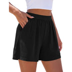 Flowy Summer Shorts for Women High Waisted Wide Leg Knitted Wide Leg Soft Pajama Shorts Women Vacation Outfits