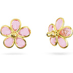 Swarovski Florere Necklace and Earrings Collection, Pink Crystals, Yellow Crystals, Gold Tone Metal Finish
