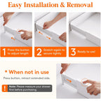 Lifewit 5 Pack Upgrade Drawer Dividers For Clothes, 4" High 11"-17" Adjustable Dresser Drawer Organizers, Expandable White Plastic Drawer Separators For Kitchen, Nursery, Office Organization & Storage