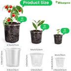 36 Packs 5/4/3.5 Inch Reinforced Clear Nursery Pots With Drainage Hole, Transparent Variety Pack Plastic Plant Pot Seedling Planter For Vegetable Propagation, Root Cutting, Seed Starting
