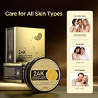 24K Gold Under Eye Patches - Firming, Glowing & Hydrating Hydrogel Mask For Puffy Eyes, Dark Circles, Wrinkles, Eye Bags Treatment, Gifts For Women And Men, 30 Pairs