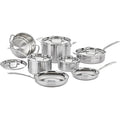 Cuisinart 12-Piece MultiClad Pro Triple Ply Stainless Stainless Steel Pots and Pans Set, Cookware Set Compatible with Induction, Electric, Gas Cooktops, Cool Grip Handles, Oven Safe to 500°F, Silver