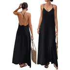 Verdusa Women'S Backless Cami Dresses Linen Maxi Dress Sundress Open Back Vacation Beach Summer Outfits