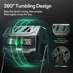 Vivosun Outdoor Tumbling Composter Dual Rotating Batch Compost Bin, 43 Gallon Black Door