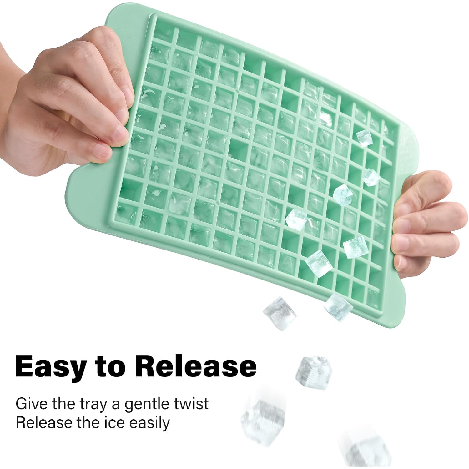 Mini Ice Cube Tray For Freezer: Fddbi Small Ice Trays For Freezer With Bin - 117×4Pcs Easy Release Nugget Ice Tray - Crushed Ice Tray With Container