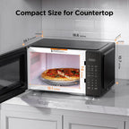 Black+Decker Em9P02P9 Countertop Microwave Oven, 0.9 Cu Ft, 900W With 6 One-Touch Presets, Express Cooking, 10 Power Levels, And Child Safety Lock, Black