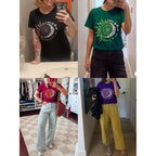 MaQiYa Womens Graphic Tees Summer Vintage Short Sleeve Cotton Moon and Sun Printed T Shirts Tops Black