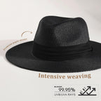 FURTALK Womens Mens Wide Brim Straw Panama Hat Fedora Summer Beach Sun Hats UPF Straw Hat for Women