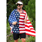 Men American Flag Button Shirt 4Th Of July Short Sleeve Shirts (S-3Xl)