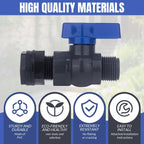 Pvc Rain Barrel Spigot Kit 2 Pack 3/4" Ght Bulkhead Fitting With Pvc Ball Valve Leak-Proof Tank Faucet For Rain Barrel, Water Tank & Container Drain