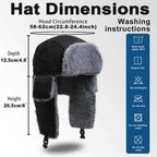 Heated Trapper Hat, 24.8 Inch Electric Winter Heated Hat with Rechargeable Battery for Men Women