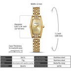 Berny Gold Watches For Women Dainty Hexagon Ladies Quartz Wrist Watches Stainless Steel Band Fashion Analog Watch Luxury Bracelet