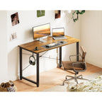 Casaottima 40 Inch Small Computer Desk For Home Office, Study Writing Table For Small Spaces, Simple Modern Desk With Headphone Hooks, Vintage