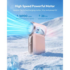 Gaiatop Portable Handheld Mini Fan, 6 Speeds 16900 Rpm High Velocity Personal Fan With Led Display, Usb Rechargeable, Mini Fan With Lanyard For Makeup, Travel, Outdoor Fan For Women Girl Gift, Pink