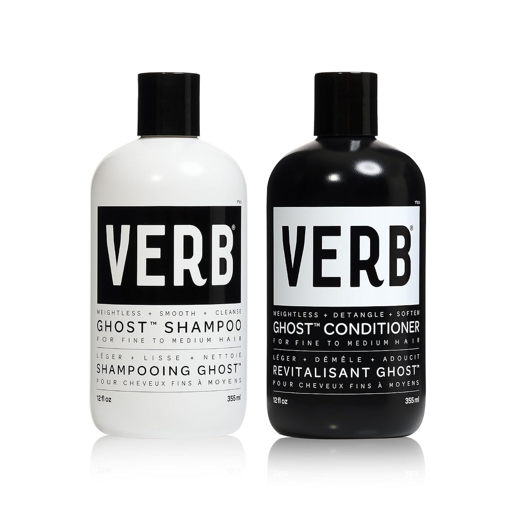 Verb Ghost Shampoo & Conditioner Duo Set - Infused With Moringa Oil - Cleanses + Moisturizes Fine And Weighed Down Hair - Vegan, No Parabens Or Harmful Sulfate